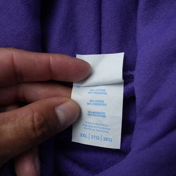 Trader Joe's Hoodie Men Purple Pullover Sweatshirt Port & Company Pocket 3XL - Picture 8 of 12